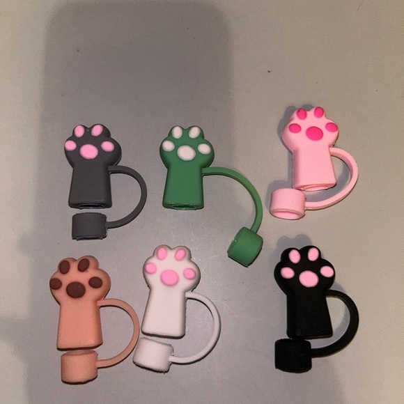 Other - New silicone cat paw straw covers